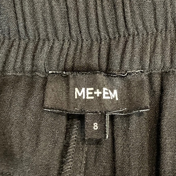 ME + EM Cheesecloth Cropped Wide Leg Black Pants - Picture 8 of 10